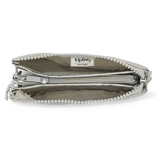 Plecaki Kipling Creativity Small Metallic Pouch Srebrne | PL 1106PJ